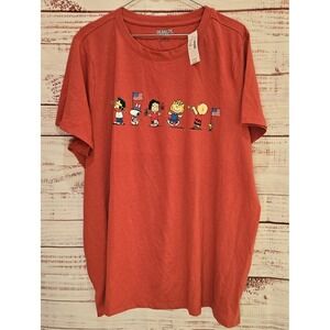 Maurices Peanuts Snoopy Fourth of July Patriotic T-shirt Red Plus Size 1X NEW